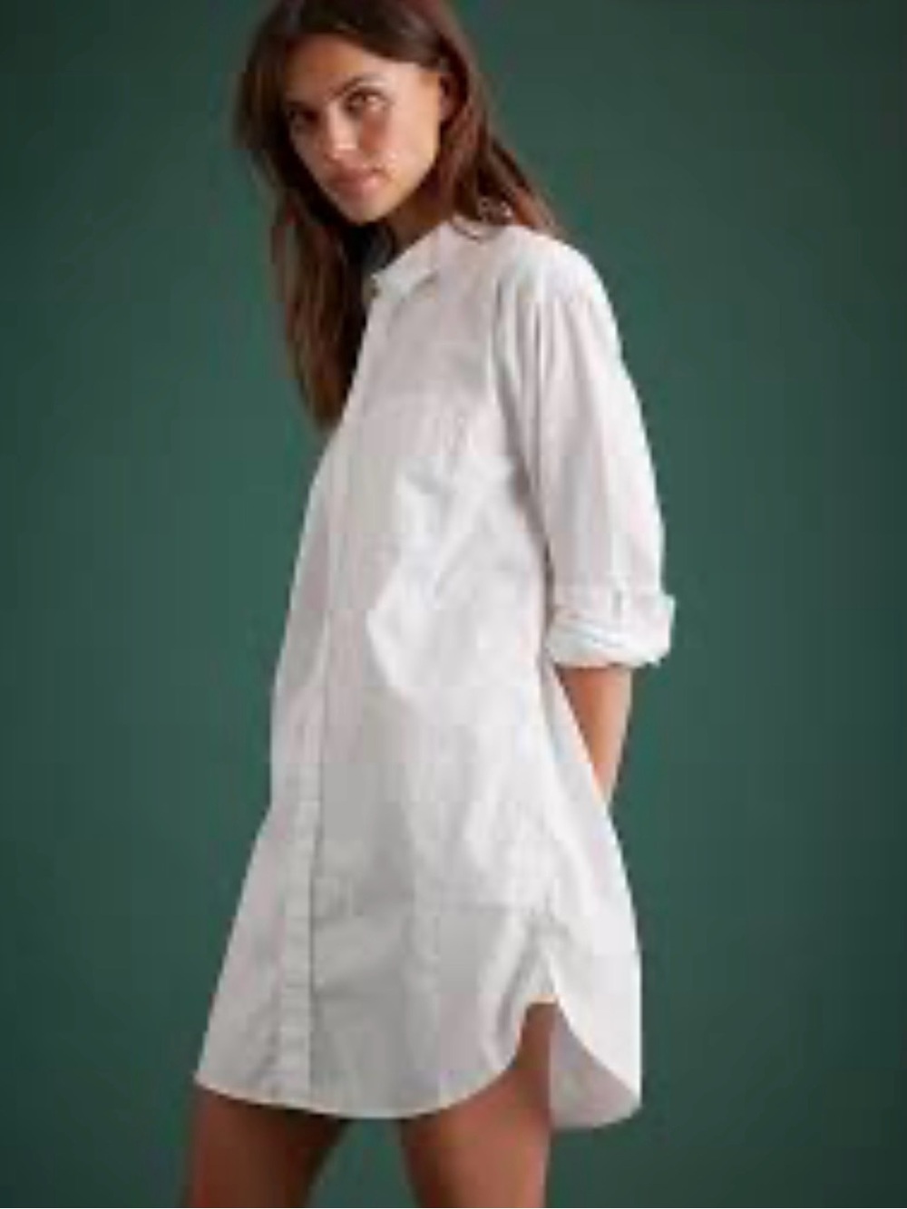 White Button-Down Shirt Dress old navy size medium